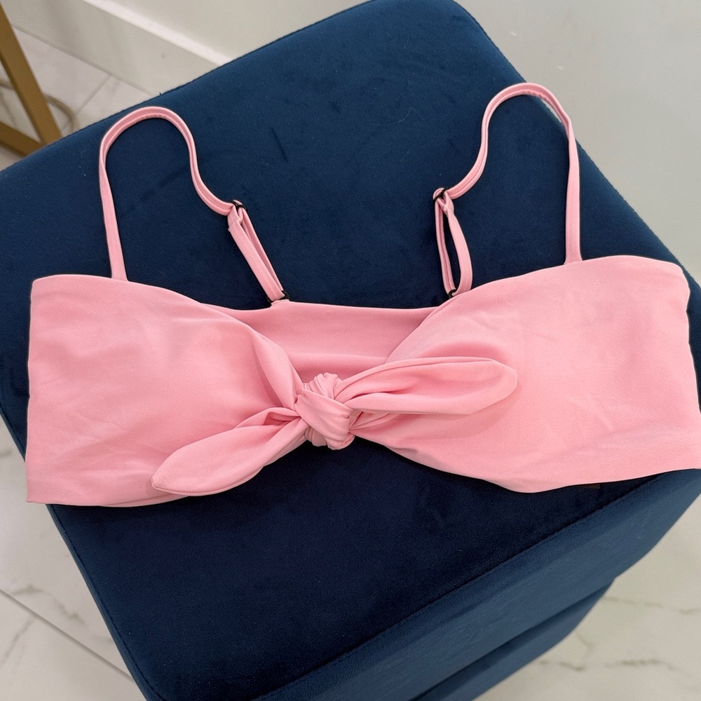 Pink Bow Tie Bikini Top